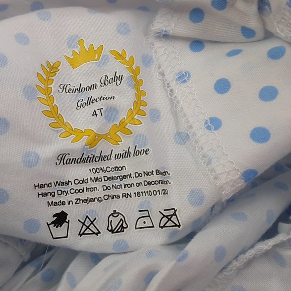 'EVERLASTING HEIRLOOM' SCALLOP NECK EMBROIDE CUPCAKE TOP & BLOOMER 2-PIECE SET - Picture 6 of 14